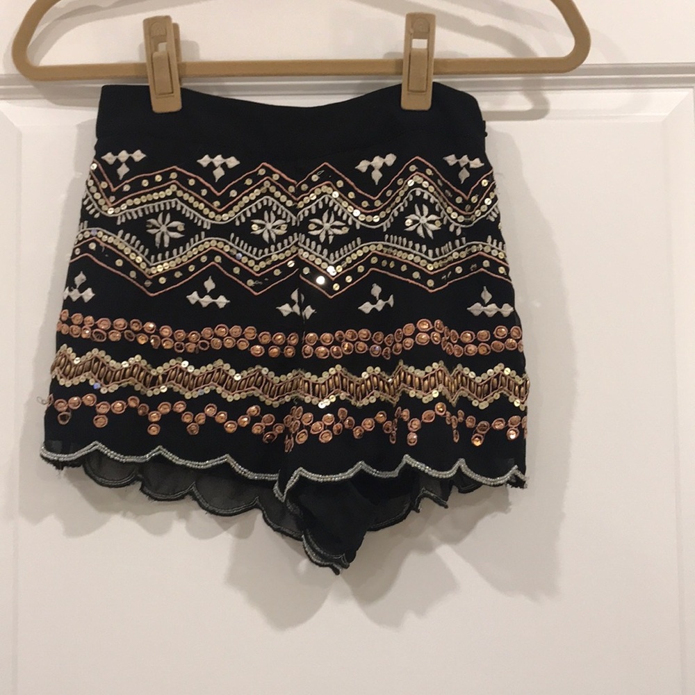 Sequin silk shorts from Selfridges London